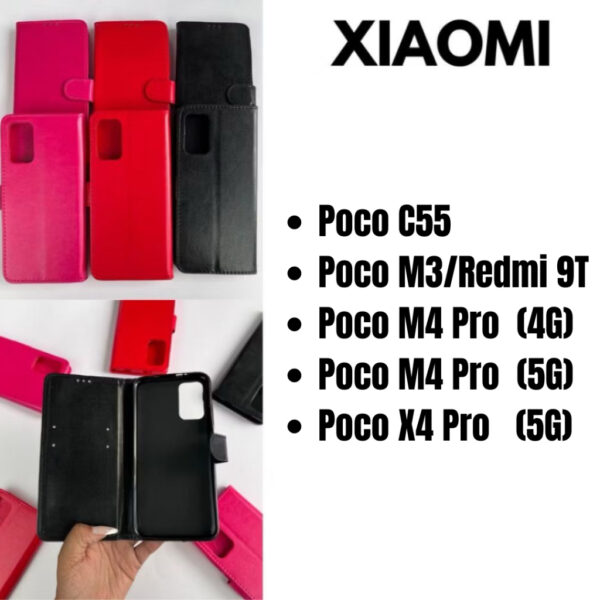 Capa Carteira Lisa Para Xiaomi Poco C55 / Poco M3- Redmi 9T / Poco M4 Pro 4G / Poco M4 Pro 5G / Poco X4 Pro 5G / CF05