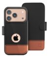 Capa carteira para iPhone 17 Pro Max, ultrafina e protetora, à prova de choque, porta-cartão de crédito, compatível com carregamento sem fio, couro vegano premium, capa fólio (6,9 polegadas) Sandy
