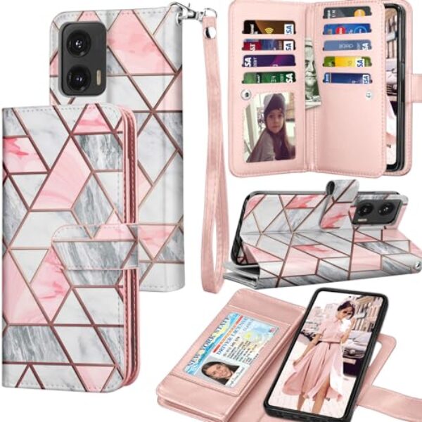 Capa carteira para Motorola Moto G Stylus 5G | Somente 2024 | Tela de 6,7 polegadas, compartimento para cartão de crédito de couro PU para identidade e dinheiro, bolsa de transporte, capa flip [capas