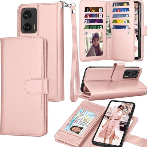 Capa carteira para Motorola Moto G Stylus 5G | Somente 2024 | Tela de 6,7 polegadas, compartimento para cartão de crédito de couro PU para identidade e dinheiro, bolsa de transporte, capa flip [capas