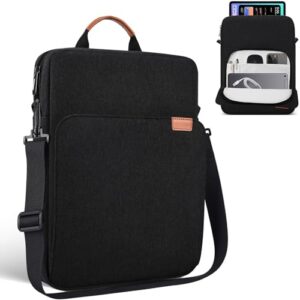 Capa Case Bolsa para tablet de até 13 polegadas para iPad 9 10 11 Pro Air, Galaxy Tab A9 A11 S9 FE S6 S10 Lite, Xiaomi, MacBook Pro com alça cor Preta