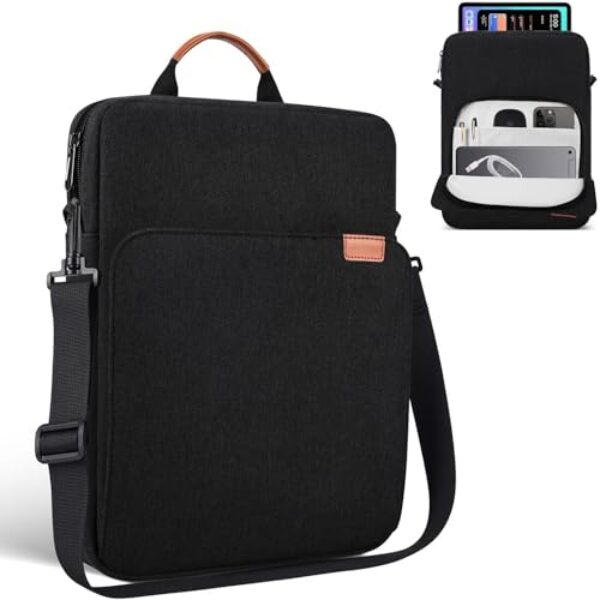 Capa Case Bolsa para tablet de até 13 polegadas para iPad 9 10 11 Pro Air, Galaxy Tab A9 A11 S9 FE S6 S10 Lite, Xiaomi, MacBook Pro com alça cor Preta