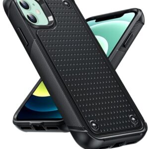 Capa compatível com iPhone 15 ProMax: capa de telefone de camada dupla à prova de choque rígida de policarbonato texturizado traseiro macio para iPhone 15 ProMax, preta