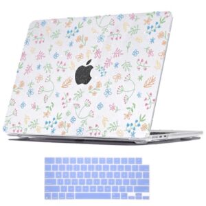 Capa compatível com MacBook Air de 13,6 polegadas M4 M3 M2 Chip A3240 A3113 A2681 2025 2024 2023 2022 versão com Touch ID, capa rígida de plástico com estampa impressa, película para teclado, flor