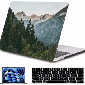 Capa compatível com MacBook Air de 13 polegadas versão 2022 2021 2020 versão A2337 M1/A2179 com retina e Touch ID, capa rígida de plástico e capa de teclado e protetor de tela -, Green Forest 2