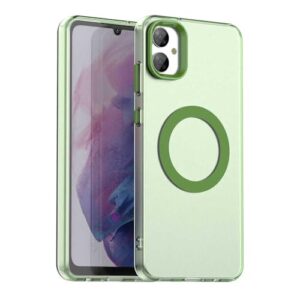 Capa compatível com Samsung Galaxy A05, suporta carregamento sem fio, capa magnética à prova de choque, compatível com Samsung Galaxy M05 / F05 capa verde