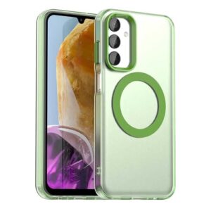 Capa compatível com Samsung Galaxy F15 5G, suporta carregamento sem fio, capa magnética à prova de choque, compatível com Samsung Galaxy M15 5G capa verde