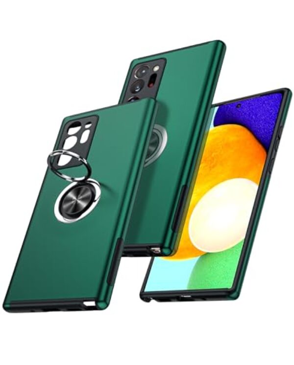 Capa compatível com Samsung Galaxy S24 Ultra, capa protetora de nível militar com suporte de anel magnético para Galaxy S24 Ultra 5G, verde