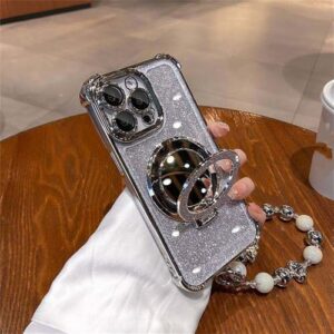 Capa com suporte espelhado e anel com revestimento brilhante para Xiaomi Redmi Note 13 Pro 12 4G 10 11 12 13 Pro 5G 11S 14C 13 12 12C 10C 9A, S16532, para Redmi 14C