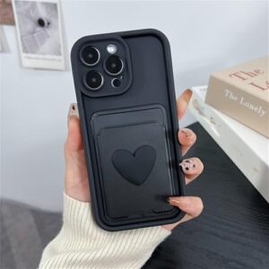 Capa de bolso com compartimento para cartão em formato de coração para Xiaomi Redmi Note 14 13 12 11 Pro Plus 5G 12S 11S para Redmi 13C 14C, 01, para Redmi Note 10 (10S)