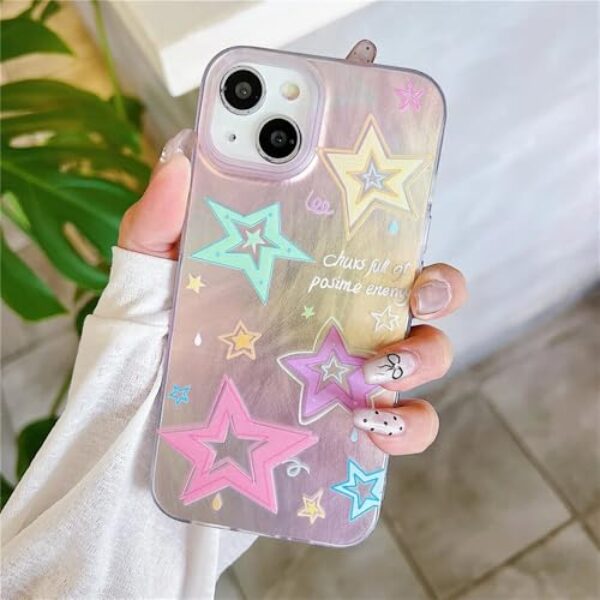 Capa de celular com estrelas coloridas para Xiaomi Redmi 13 13C 12 12C 10A 10C 9C 9A A3 A1 Plus POCO X6 X5 X3 NFC M6 Pro C65 13T 11 Lite 5G NE,07, para Redmi A2 Plus