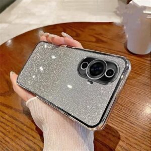 Capa de celular com revestimento de glitter gradiente para Xiaomi Mi 13T 12T 11T 10T Pro 14 13 12 11 Lite 11X 11i 12X Poco X3 GT C65 M4 M3, prata, para Mi Poco M3