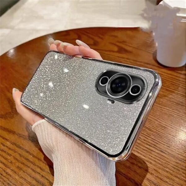 Capa de celular com revestimento de glitter gradiente para Xiaomi Mi 13T 12T 11T 10T Pro 14 13 12 11 Lite 11X 11i 12X Poco X3 GT C65 M4 M3, prata, para Mi Poco M3