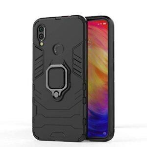 Capa de celular para Xiaomi Redmi Note 7 Pro com protetor de tela de vidro temperado e suporte magnético de borracha híbrida com suporte, acessórios finos para celular Note7 7s 7pro 2019 feminino