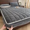 Capa de colchão fácil de cuidar, respirável e respirável, protetor acolchoado de pelúcia macia com faixas elásticas, roupa de cama de cor sólida - cinza ||120 x 200 cm