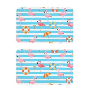 Capa decorativa de flamingo de verão listrada azul e branca para lava-louças capa de ímã de geladeira reutilizável painel de capa de lava-louças decoração de férias Imán decorativo para lavavajillas