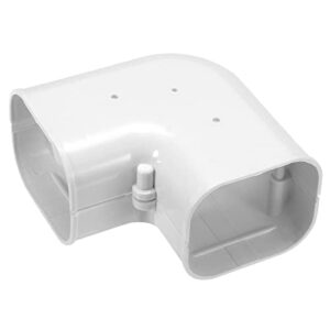 Capa decorativa de PVC 0,1 m C x 7,6 cm L tubo de cotovelo plano para ar condicionado, bomba de calor (branca)