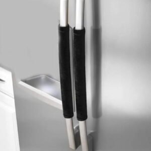 Capa de maçaneta preta lavável para geladeira e micro-ondas, luva protetora para maçanetas de porta, ajuste universal para maçanetas de utensílios de cozinha