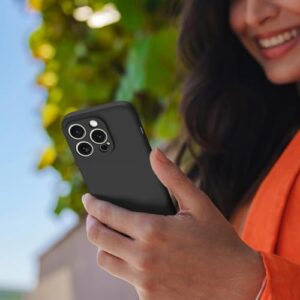 Capa de silicone para iPhone 15 Pro de 6,1 polegadas, capa de silicone líquido fino antiarranhões à prova de choque para iPhone 15 Pro, capa preta