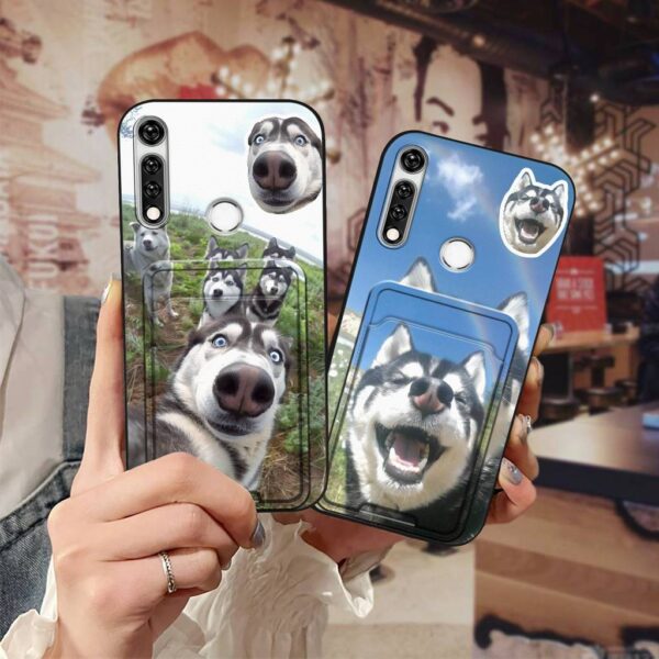Capa De Telefone Anti-Queda À Prova D'água Para Moto G Fast Dog Bolsa De Cartão Poeira Gato Bonito Design De Moda Desenh