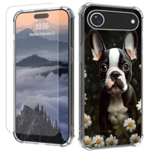 Capa de telefone para iPhone 17 Air com protetor de tela fina e transparente para mulheres meninas proteção contra quedas flexível macia TPU transparente à prova de choque para Apple iPhone Air 6,3