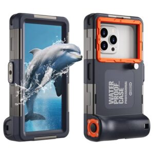 Capa de telefone universal à prova d'água para mergulho com snorkel e mergulho [15 m] capa de telefone subaquática para iPhone 16/15/14 Pro Max e Galaxy S24/S23/S22 universal subaquática foto e vídeo