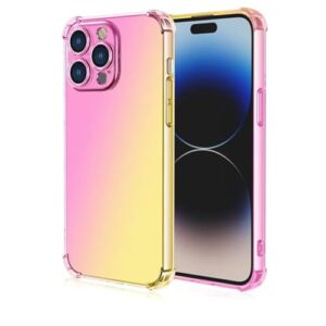 Capa de TPU com airbag gradiente para iPhone 16, 16e, 15 Pro Max, 14 Plus, 13, 12 Mini, 11 XR, XS Max SE, à prova de choque, rosa-dourado, para iPhone 15