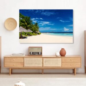 Capa de TV Capa contra poeira universal para ambientes internos 81.3-203.2 cm Capas de proteção de tela LCD LED impressão paisagem para monitor curvo/plano decorativo-Azul-1#||119.4-127.0 cm (116 x 67