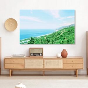 Capa de TV Capa contra poeira universal para ambientes internos 81.3-203.2 cm Capas de proteção de tela LCD LED impressão paisagem para monitor curvo/plano decorativo-Azul-3#||101.6-109.2 cm (100*59