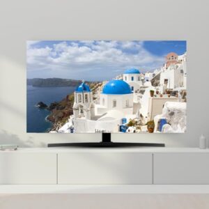 Capa de TV para ambientes internos LCD/LED protetor de tela à prova de poeira e sol para tela de computador capa moderna pintura colorida impressa decoração de sala de estar azul-4||70 polegadas (161
