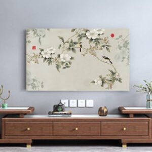 Capa de TV para televisões/computador Capa contra poeira estampa floral interior quarto decoração de sala de estar 32 polegadas - 80 polegadas LCD/LED protetor de tela de TV universal multifunções