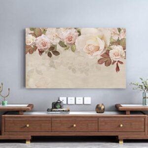Capa de TV para televisões/computador Capa contra poeira estampa floral interior quarto sala de estar 32 polegadas - 80 polegadas LCD/LED protetor de tela de TV universal multifunções capas-flor-1#||
