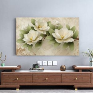 Capa de TV para televisões/computador Capa contra poeira estampa floral interior quarto decoração de sala de estar 32 polegadas - 80 polegadas LCD/LED protetor de tela de TV universal multifunções