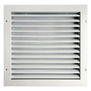 Capa de ventilação de alumínio branco com malha, grade de retorno HVAC para dutos de teto e parede, registro de ventilação com persiana à prova de intempéries com tela de insetos