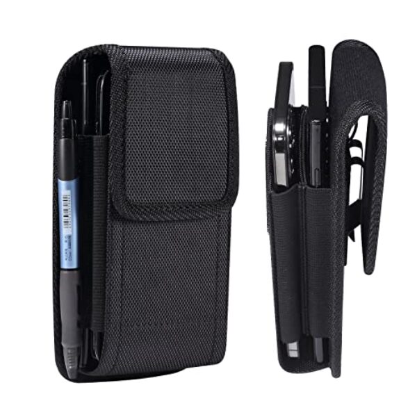 Capa dupla para celular com 2 suportes para cinto para iPhone 16 Pro Max 15 Pro Max 14 Plus Samsung Galaxy S25 Ultra S24 FE S23 Ultra S22 Plus A16 A36 A15 A14 A03s A42 Moto G Play 2024 G Power 2025