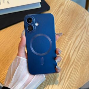 Capa feminina compatível com iPhone 15 Pro, compatível com MagSafe, capa de telefone fina metálica macia à prova de choque para iPhone 15 Pro 6,1 polegadas - preta