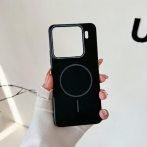 Capa fina de PC rígido fosco com carregamento sem fio para Xiaomi Redmi 15 14 13 Ultra K80 K70 Note13 Pro, preta, para Redmi 14C