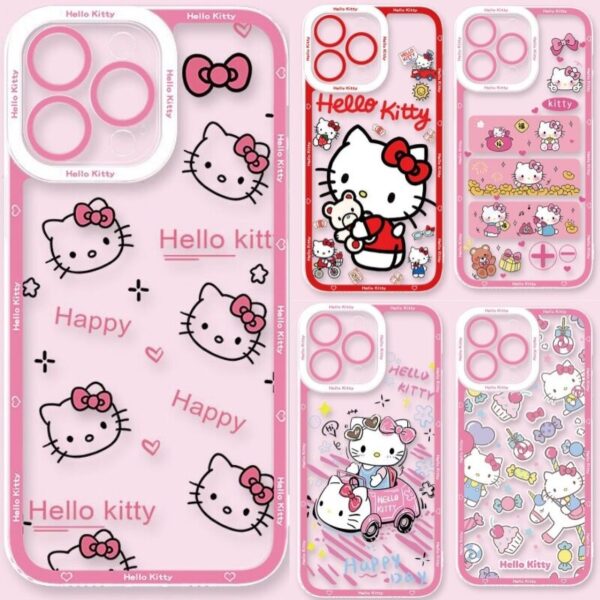 Capa Fofa Hello Kitty KT Para Samsung Galaxy A25 A13 A05 A05S A7 2018 A15 A05 A24 A32 A04E A03 Core A22 A04 4g 5g Caixa