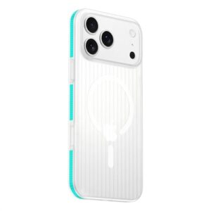 Capa magnética com padrão ondulado e carregamento sem fio para iPhone 17, 16, 15, 14, 13, 12 Pro Max Plus, capa rígida fosca com bordas reforçadas, azul, para iPhone 17 Pro