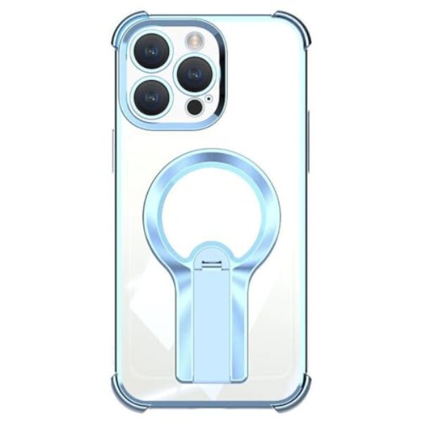 Capa magnética dobrável com suporte oculto e rotação 360° para iPhone 11, 12, 13, 14, 15, 16 Pro Max Plus (para iPhone 13/Azul Serra)