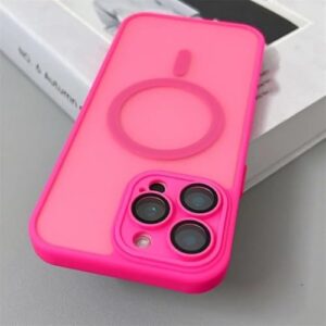 Capa magnética fosca translúcida à prova de choque para iPhone 17 16 15 14 13 12 11 Pro Max Plus com carregamento sem fi