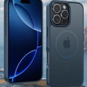 Capa magnética para iPhone 16 Pro [compatível com MagSafe] [proteção contra quedas de grau militar de 3 metros] Capa de telefone fina translúcida fosca à prova de choque com anti-impressão digital