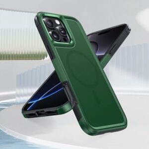 Capa magnética para iPhone 16 Pro Max [compatível com Mag Safe] [proteção contra quedas de grau militar] Capa protetora à prova de choque para Apple iPhone 16 Pro Max 6,9 polegadas 2024, verde
