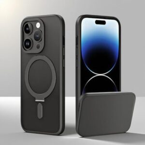 Capa magnética protetora para iPhone 16 Pro - ajuste seguro com proteção de lente e forte fixação magnética preta