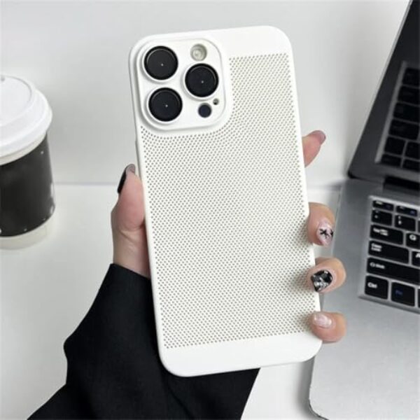 Capa metálica fosca com dissipação de calor para iPhone 17 16 15 14 13 12 11 Pro Max X Xs Max Xr 7 8 Plus 17 Air (para iPhone 11/BRANCO)
