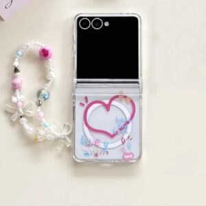 Capa para Galaxy Z Flip6 com suporte magnético e corrente (para Galaxy Z Flip6/capa com corrente)