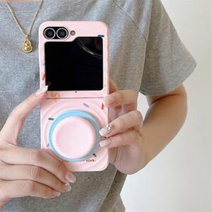 Capa para Galaxy Z Flip7 com bolinhas coloridas e magnética, com suporte, capa rígida fofa (para Galaxy Z Flip7/05)