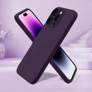 Capa para iPhone 14 Pro Max, capa de silicone líquido de 3 camadas para iPhone 14 Pro Max capa de borracha gel macia 14 Pro Max 6,7 polegadas (Fúcsia)