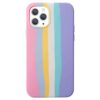 Capa para iPhone, Silicone Flexível, Design Listras Arco-Íris, Proteção Total (IPhone 13 Pro)