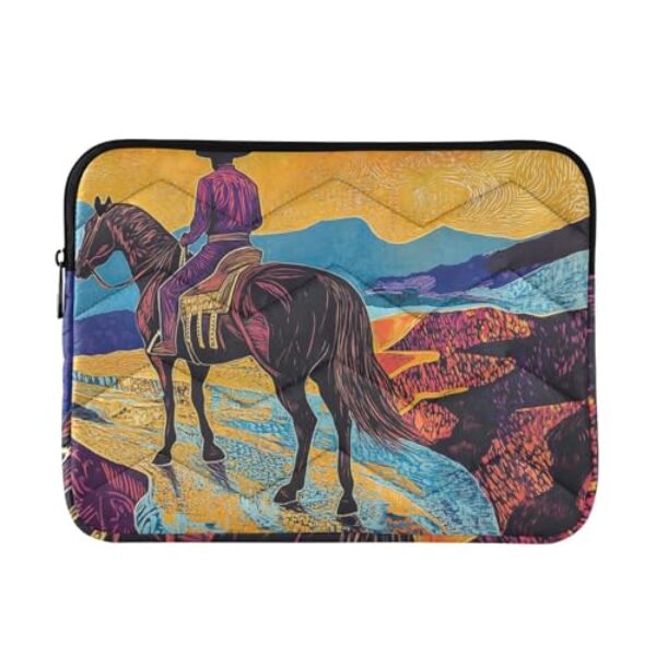 Capa para laptop 13-14 polegadas concisa bolsa de transporte cowboy ocidental com zíper para viagem de trabalho